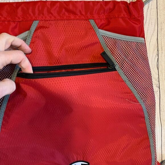 CHAMPION BACKPACK DAYPACK RED  SILVER NWOT - Picture 4 of 9